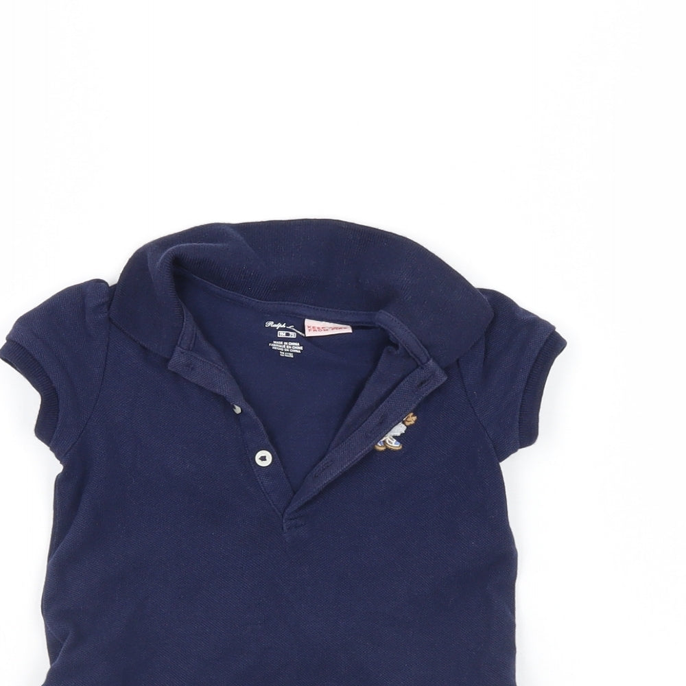Ralph Lauren Girls Blue   T-Shirt Dress  Size 9-12 Months