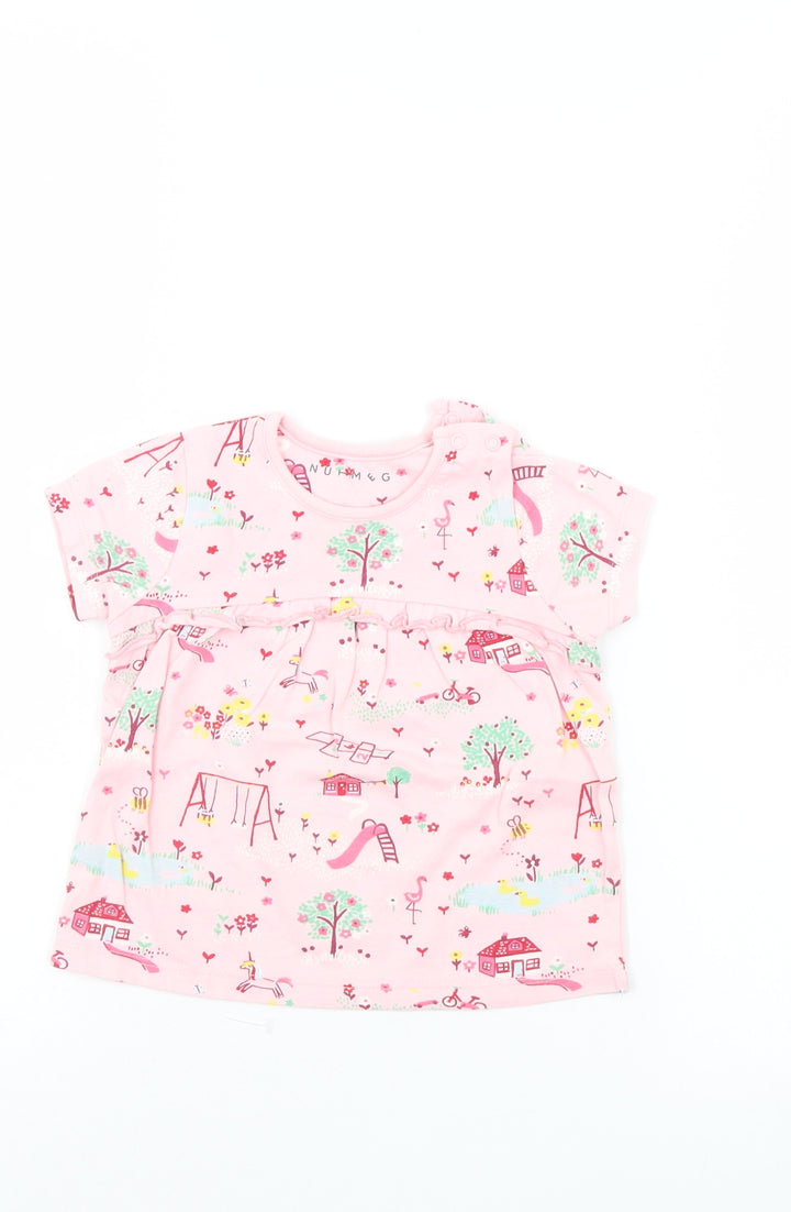 Nutmeg Girls Pink   T-Shirt Dress  Size 9-12 Months