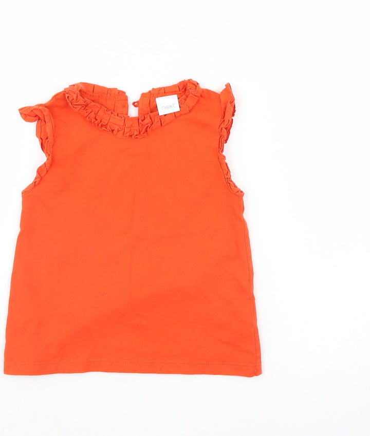 NEXT Girls Orange   Basic T-Shirt Size 12-18 Months