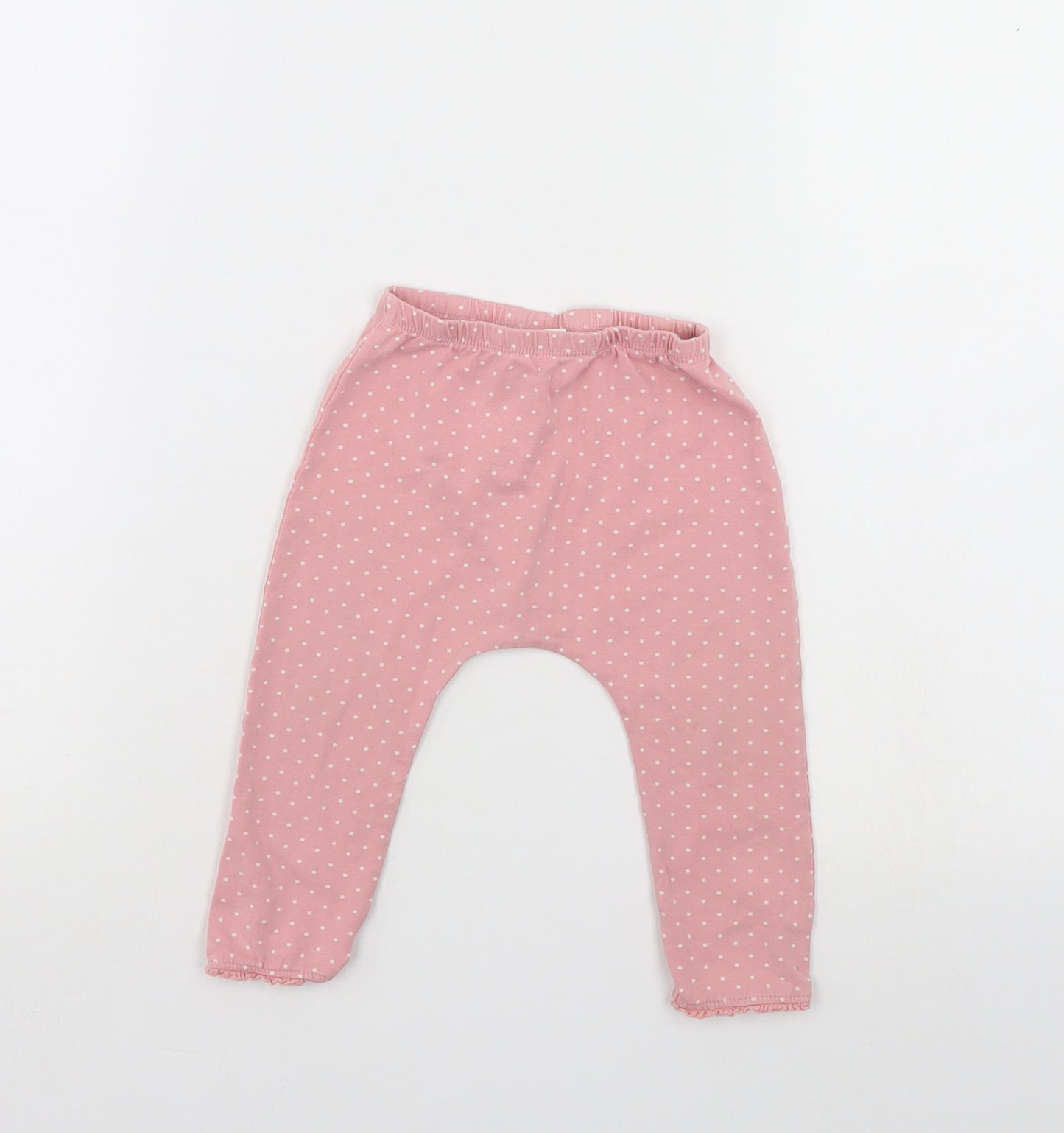 NEXT Girls Pink Polka Dot  Sweatpants Trousers Size 12-18 Months