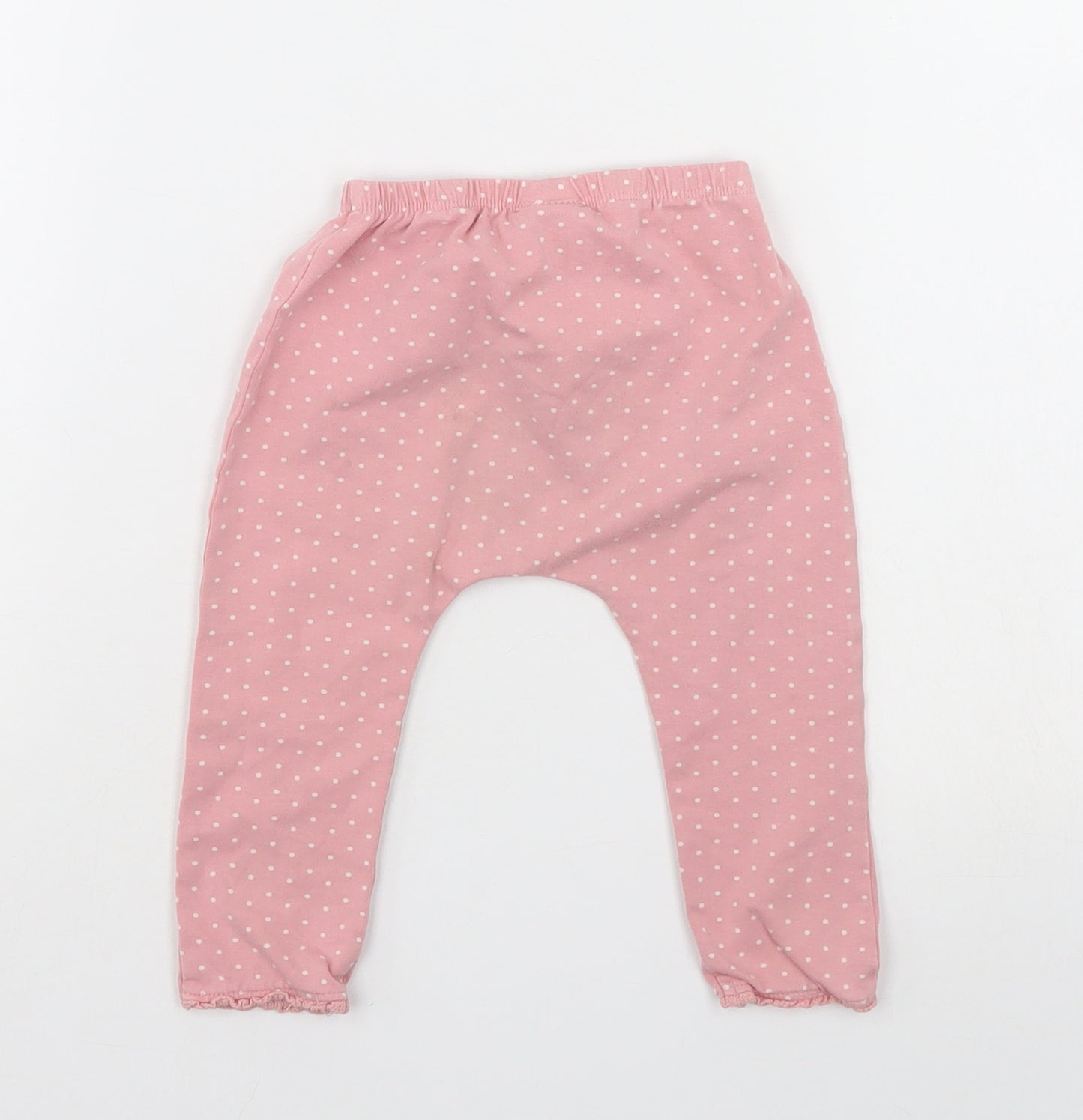 NEXT Girls Pink Polka Dot  Sweatpants Trousers Size 12-18 Months