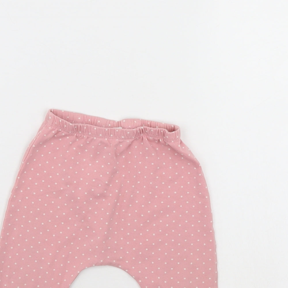 NEXT Girls Pink Polka Dot  Sweatpants Trousers Size 12-18 Months