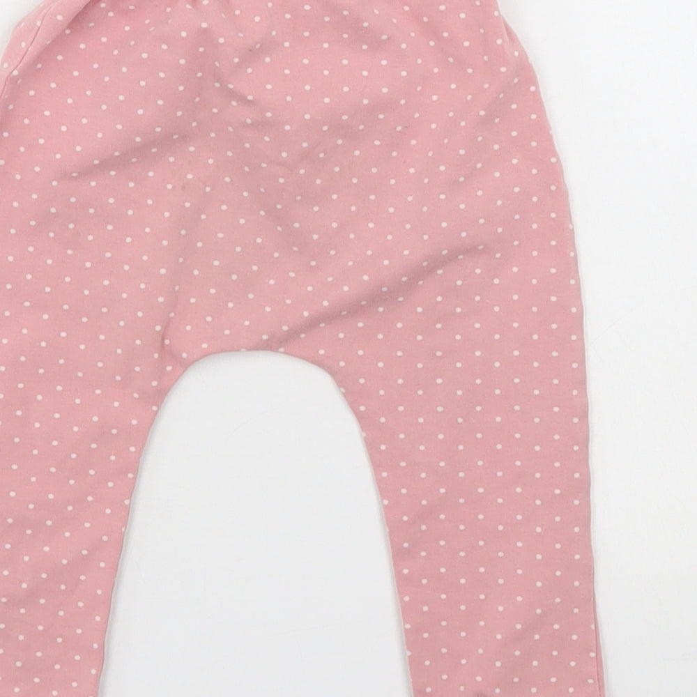 NEXT Girls Pink Polka Dot  Sweatpants Trousers Size 12-18 Months
