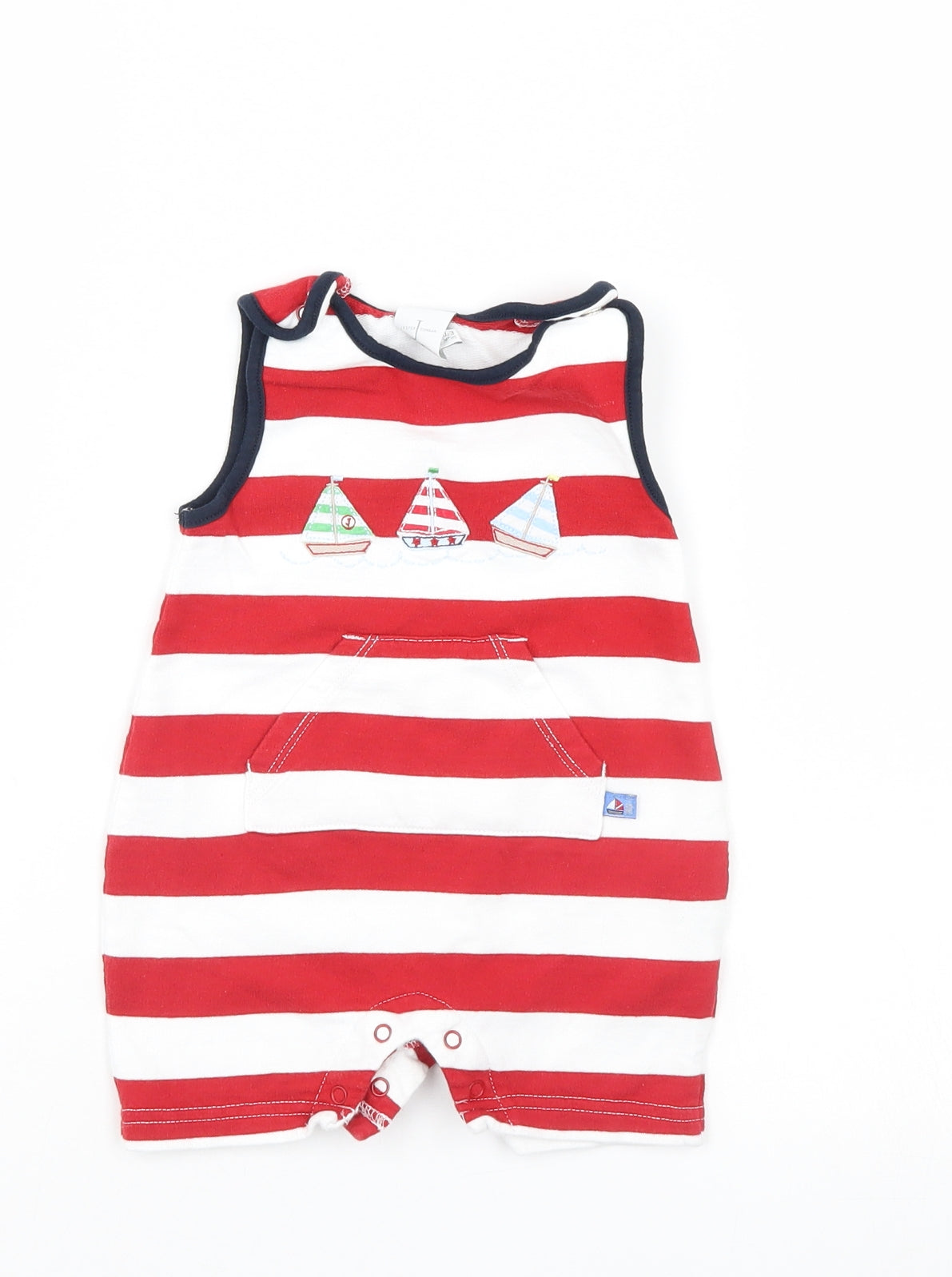 Jasper Conran Baby Red Striped  Romper One-Piece Size 0-3 Months