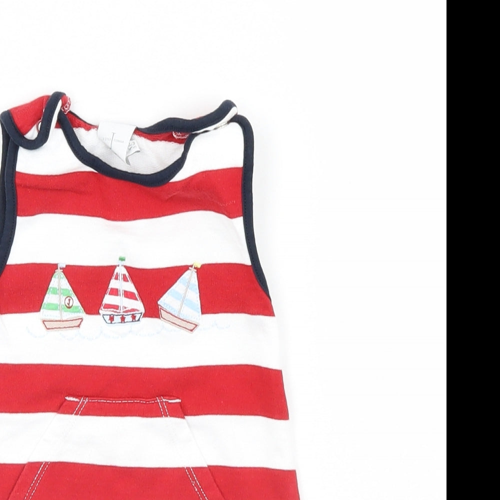Jasper Conran Baby Red Striped  Romper One-Piece Size 0-3 Months