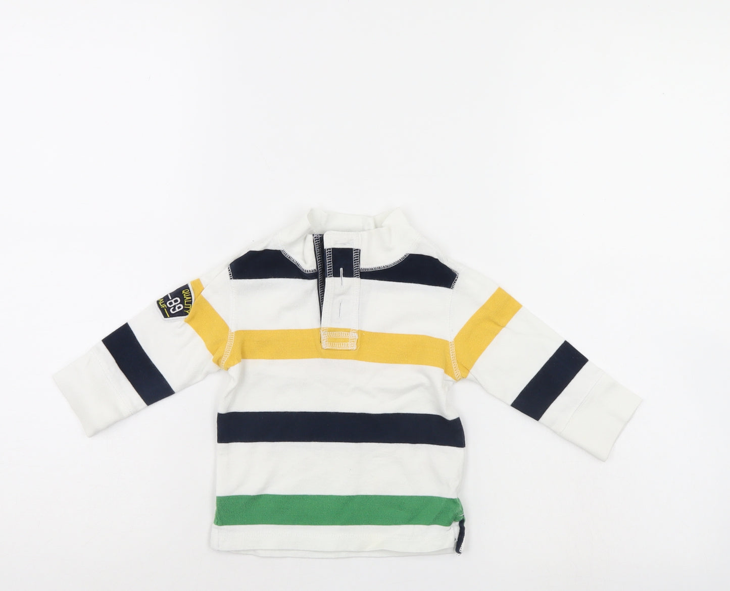Baby gap Boys Multicoloured Striped  Henley Jumper Size 6-9 Months