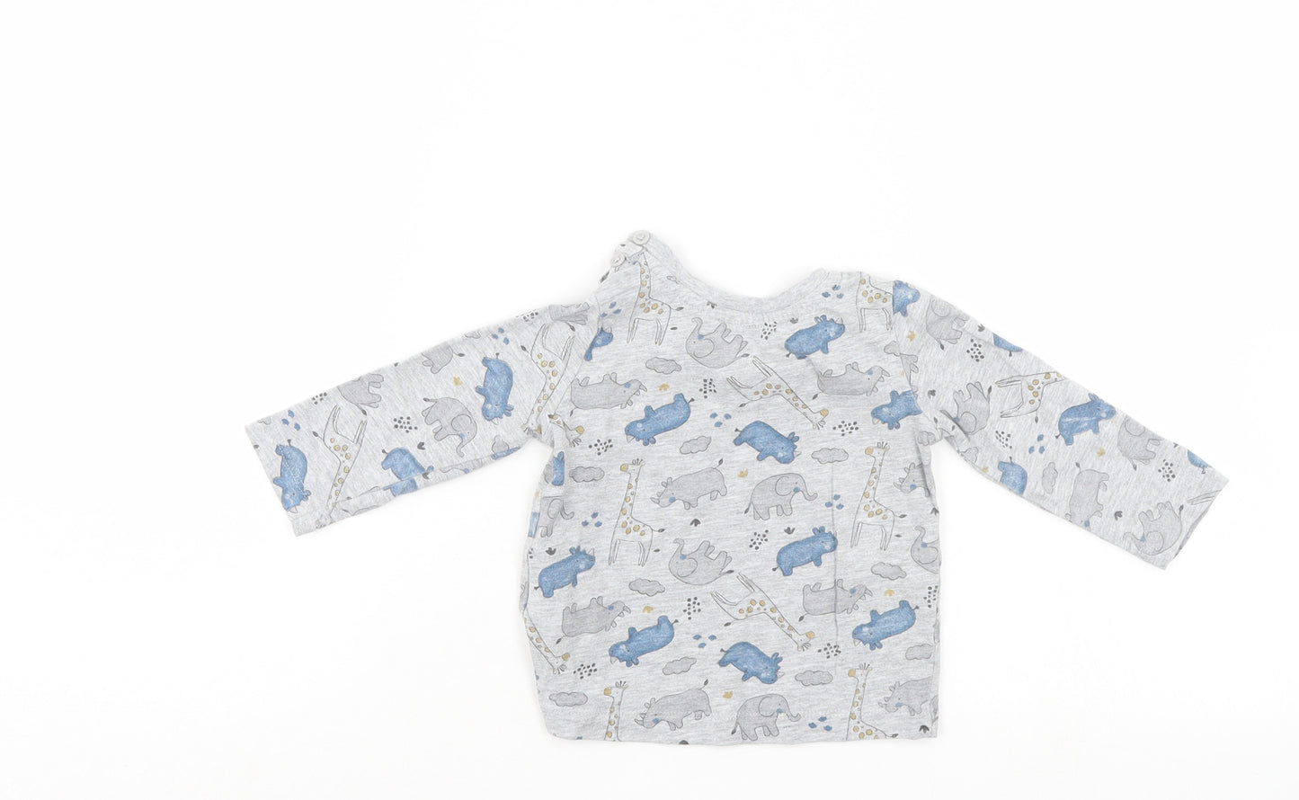 Matalan Boys Grey Animal Print  Pullover Jumper Size 6-9 Months