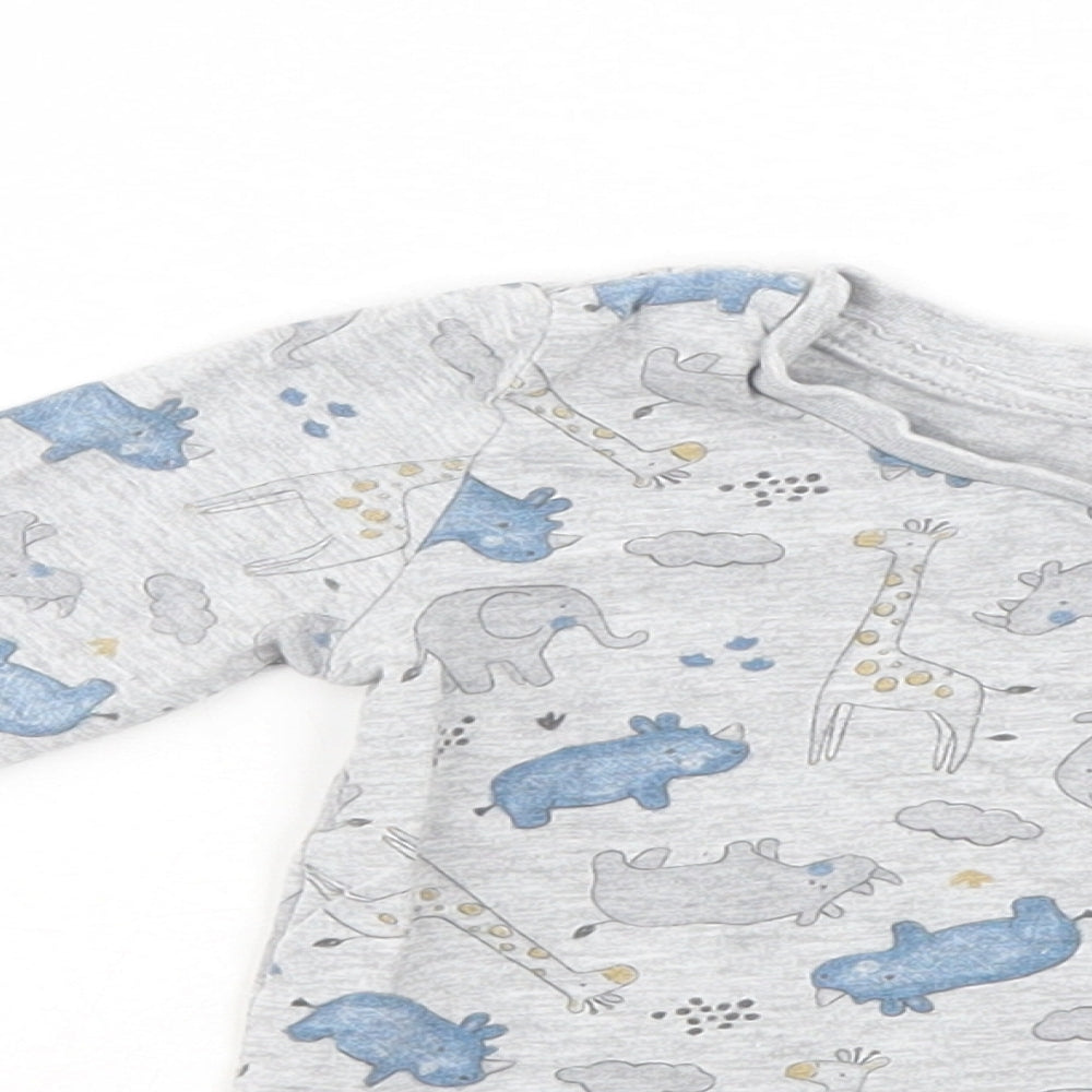 Matalan Boys Grey Animal Print  Pullover Jumper Size 6-9 Months