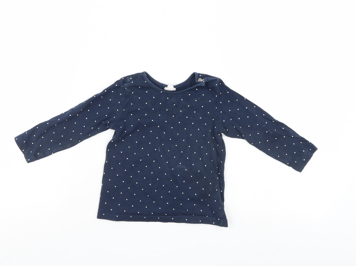 H&M Boys Blue Polka Dot  Pullover Jumper Size 12-18 Months