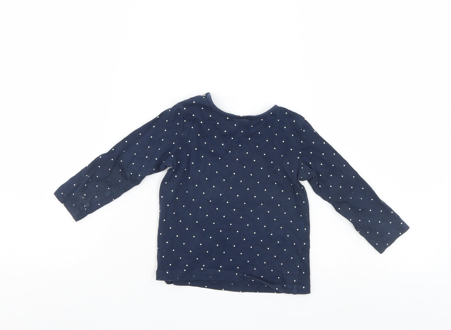 H&M Boys Blue Polka Dot  Pullover Jumper Size 12-18 Months