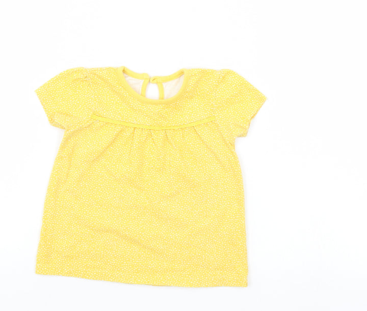 George Girls Yellow Polka Dot Basic Casual Size 9-12 Months