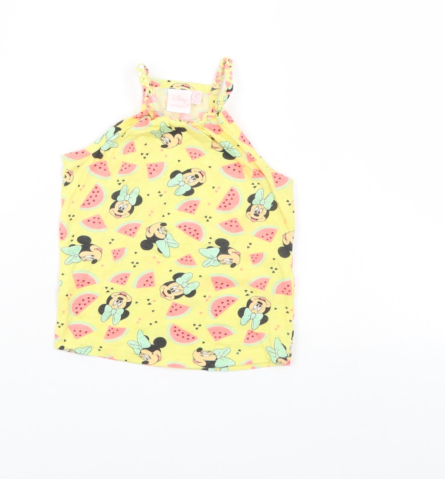 Disney Girls Yellow   Basic T-Shirt Size 2-3 Years