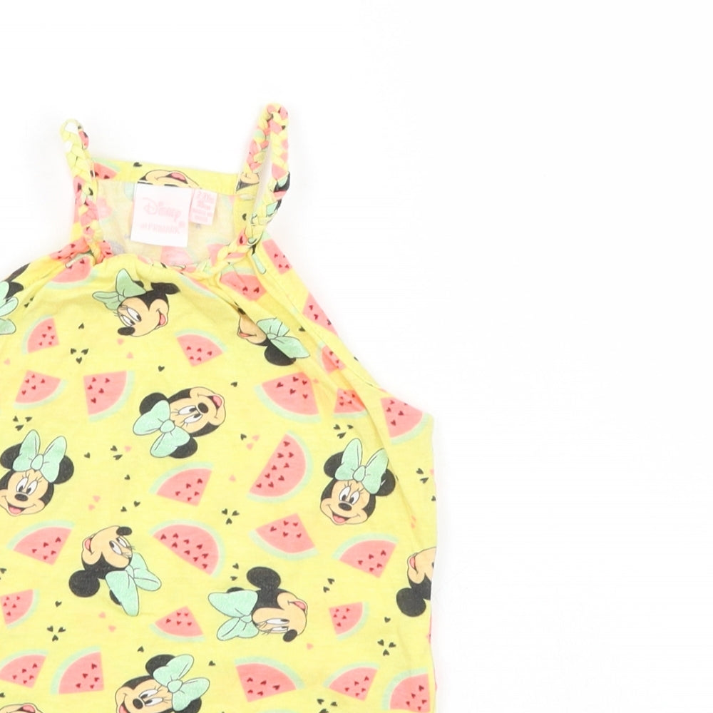 Disney Girls Yellow   Basic T-Shirt Size 2-3 Years