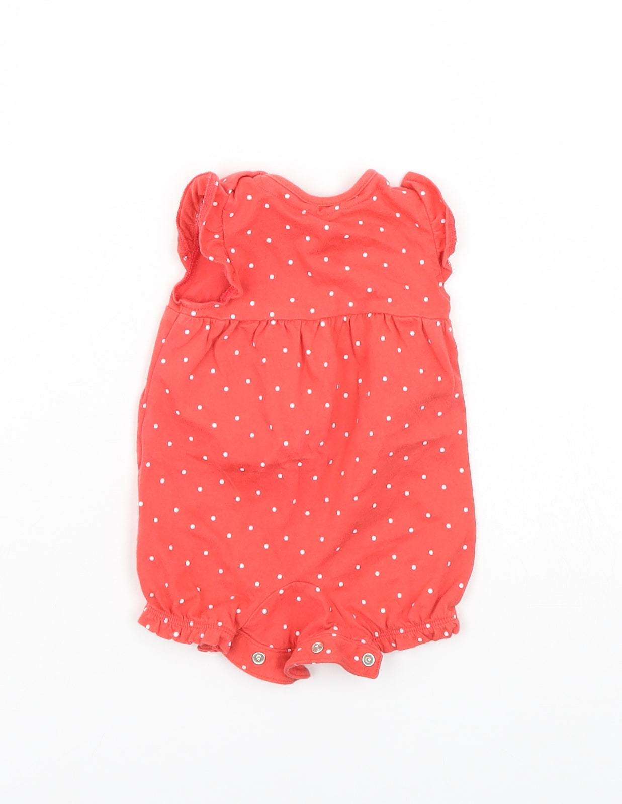 Fred & Flo Girls Red Polka Dot  Romper One-Piece Size Newborn