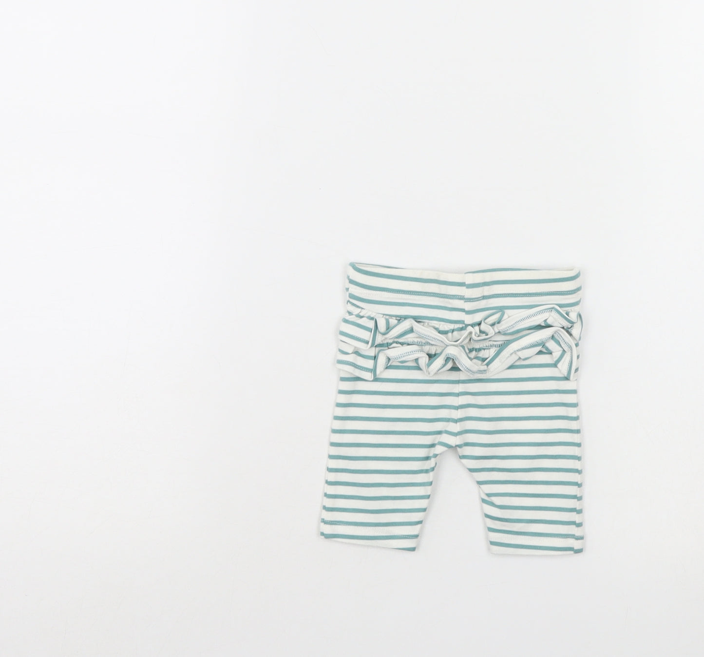 M&S Baby Green Striped  Cropped Trousers Size Newborn
