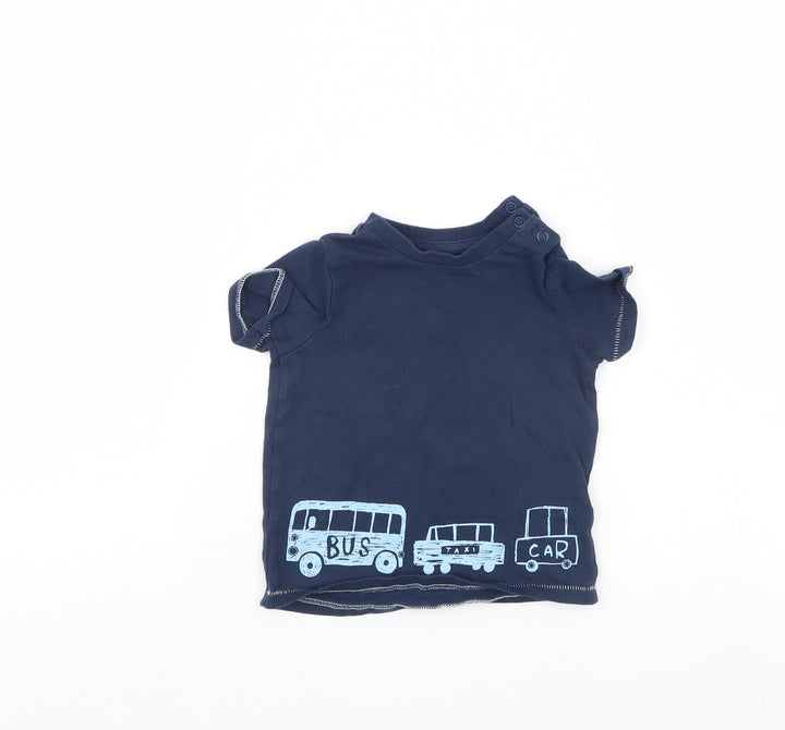Fred & Flo Boys Blue   Basic T-Shirt Size 6-9 Months