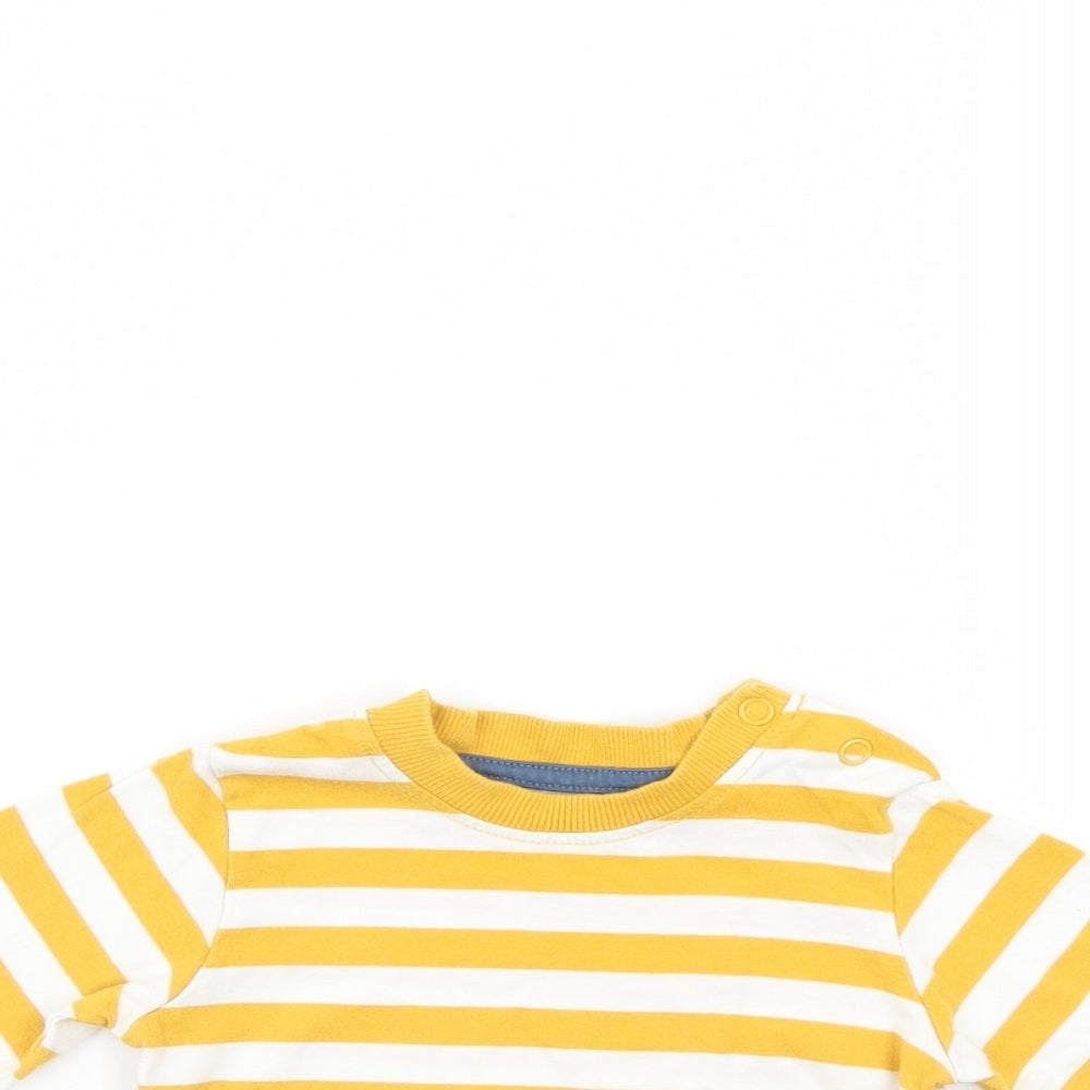 Nutmeg Boys Yellow Striped  Pullover Jumper Size 6-9 Months