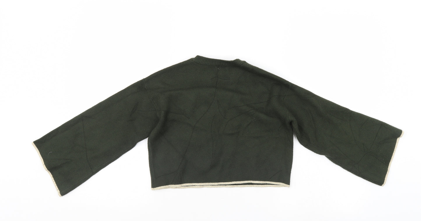 River Island Girls Green   Pullover Jumper Size 7-8 Years  - cropped