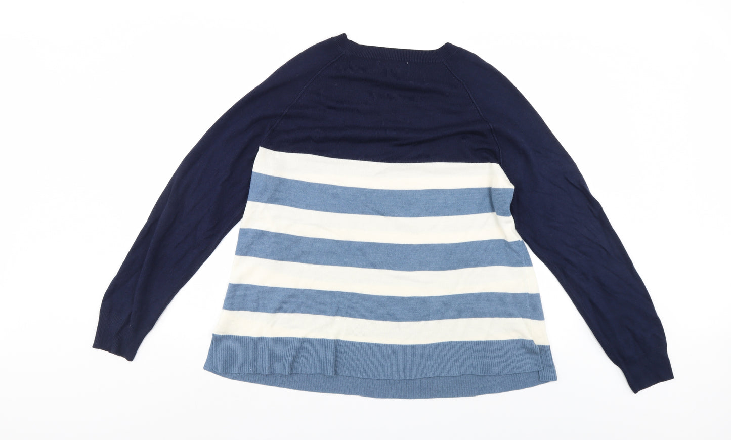 Papaya Womens Blue Striped  Pullover Jumper Size 18