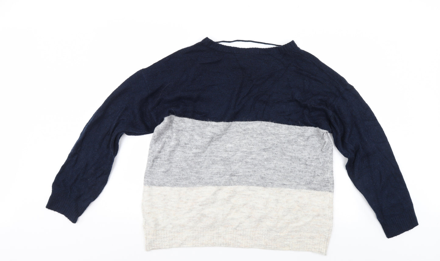 VERO MODA Mens Blue Striped  Pullover Jumper Size L