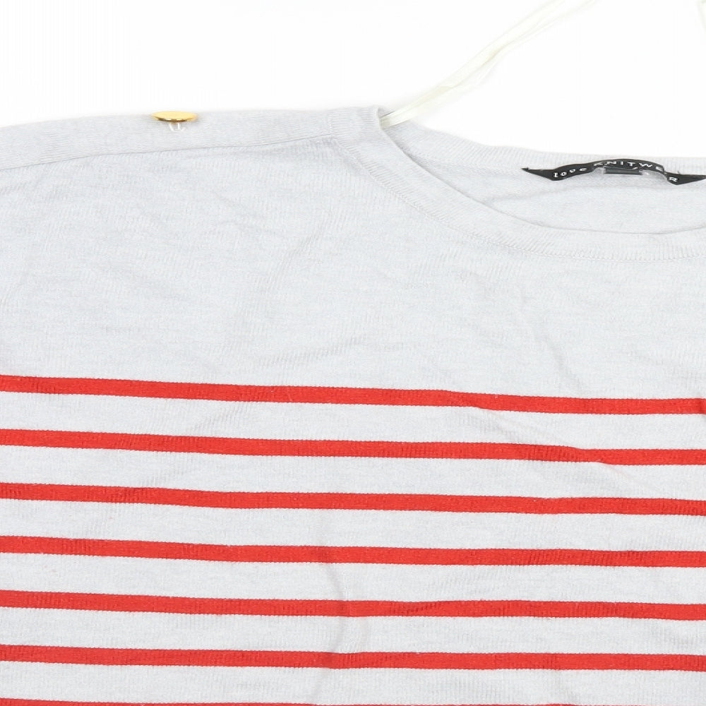 love knitwear Womens Multicoloured Striped  Pullover Jumper Size 20