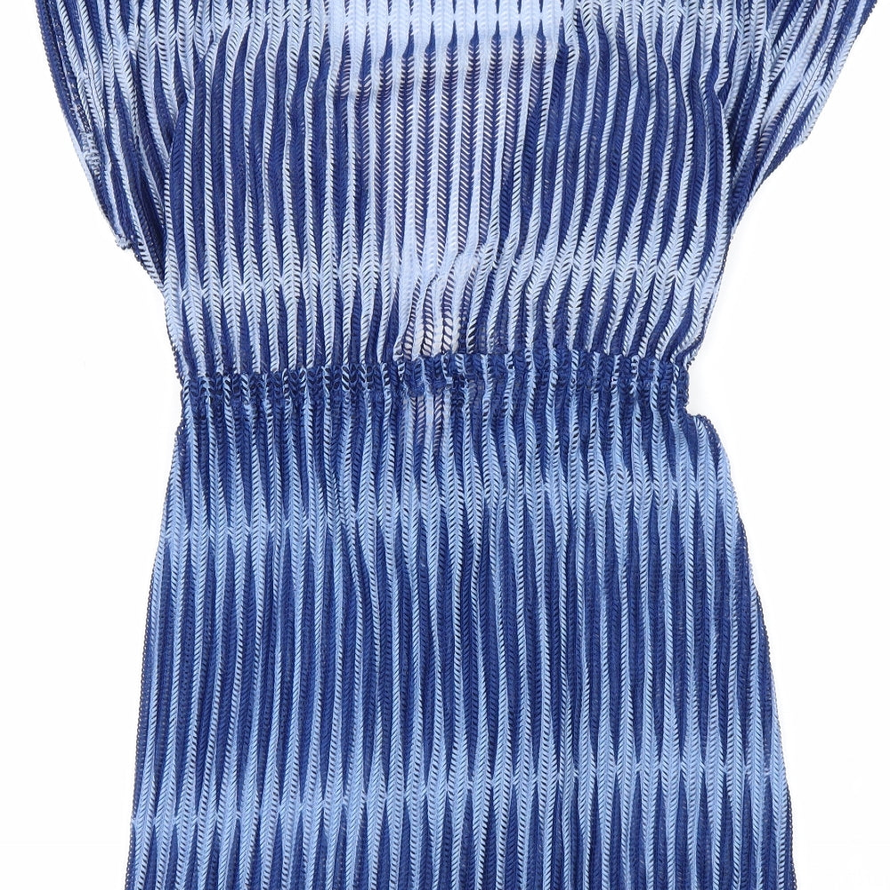 Preworn Womens Blue Striped  Jacket  Size 10  - Beach Wear