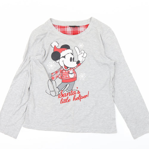 Primark Womens Grey   Babydoll Pyjama Top Size 10  - Minnie Mouse Christmas