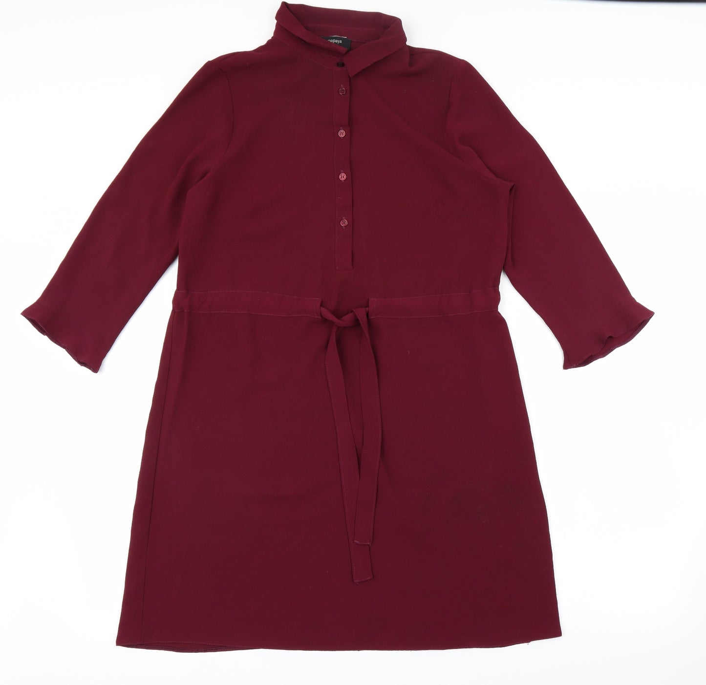 Papaya Womens Purple   T-Shirt Dress  Size 12  - tie up waist
