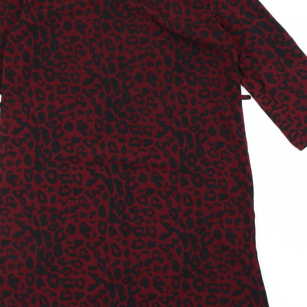 Papaya Womens Purple Animal Print  T-Shirt Dress  Size 10