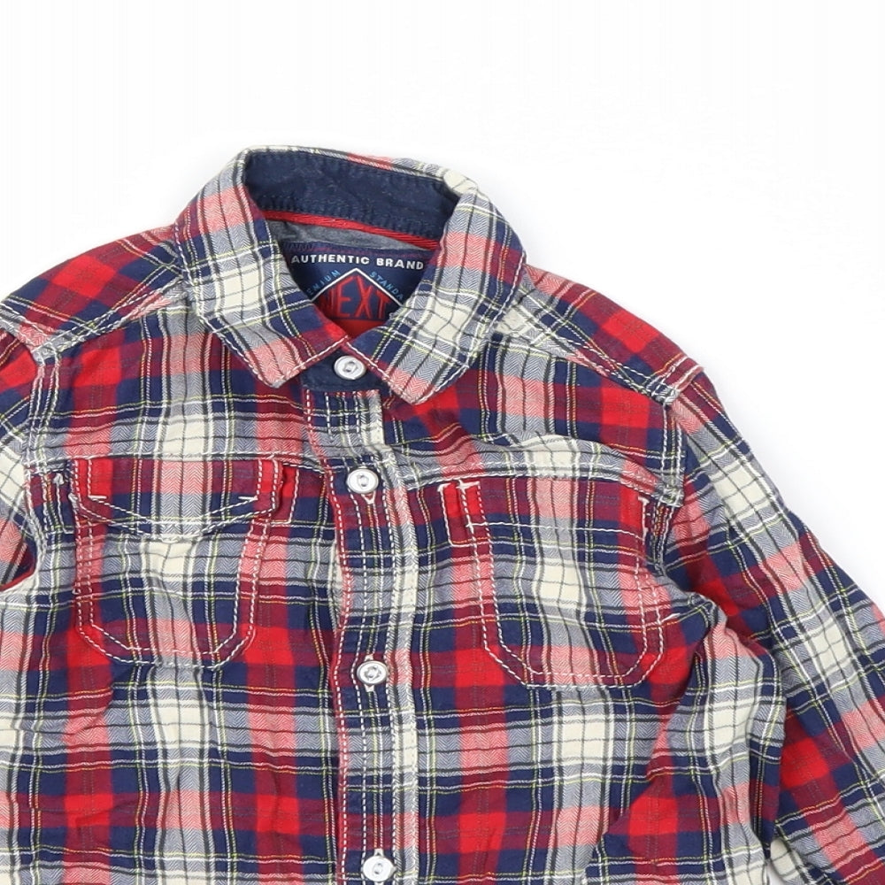 NEXT Boys Red Check  Basic Button-Up Size 3 Years