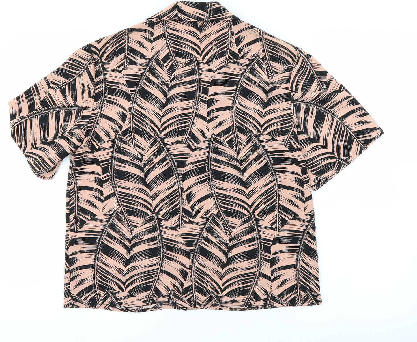 Topshop Womens Pink Floral  Basic Button-Up Size 6  - leave print