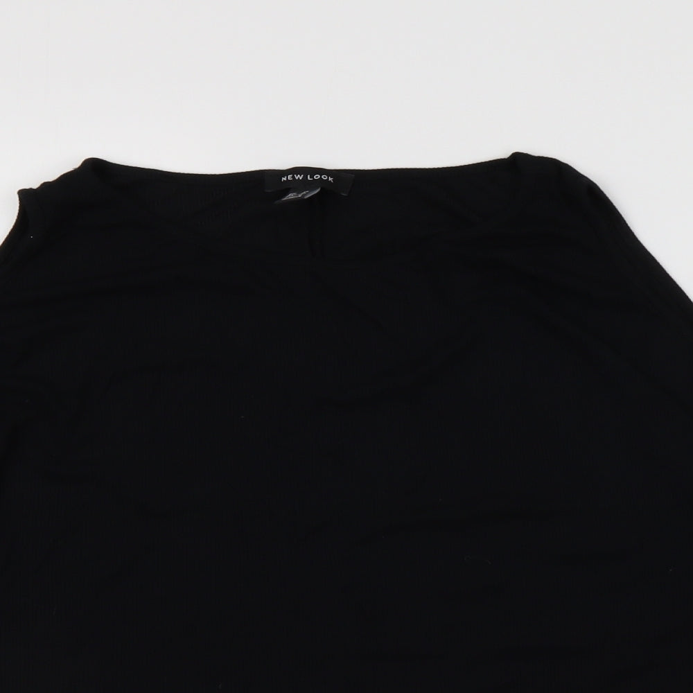 NEWLOOK Womens Black   Basic T-Shirt Size 14  - cut out shoulder