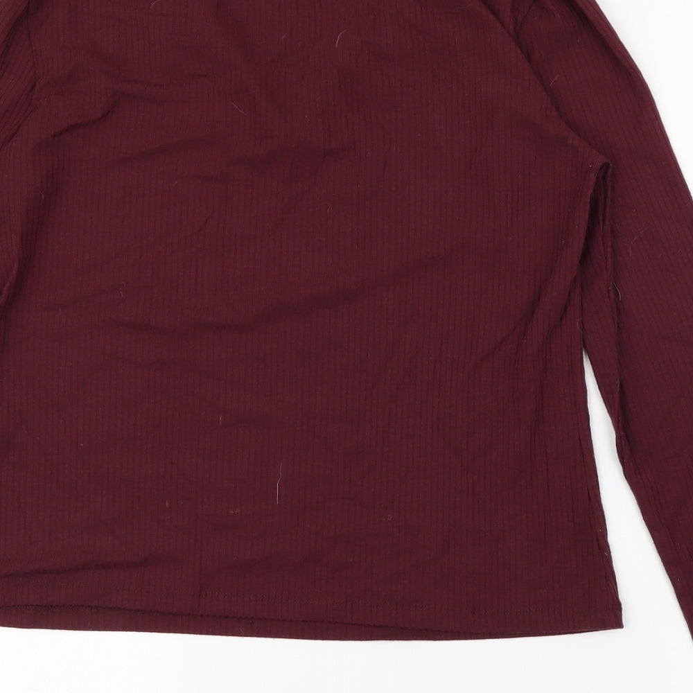 NEWLOOK Womens Purple Striped  Basic T-Shirt Size 16