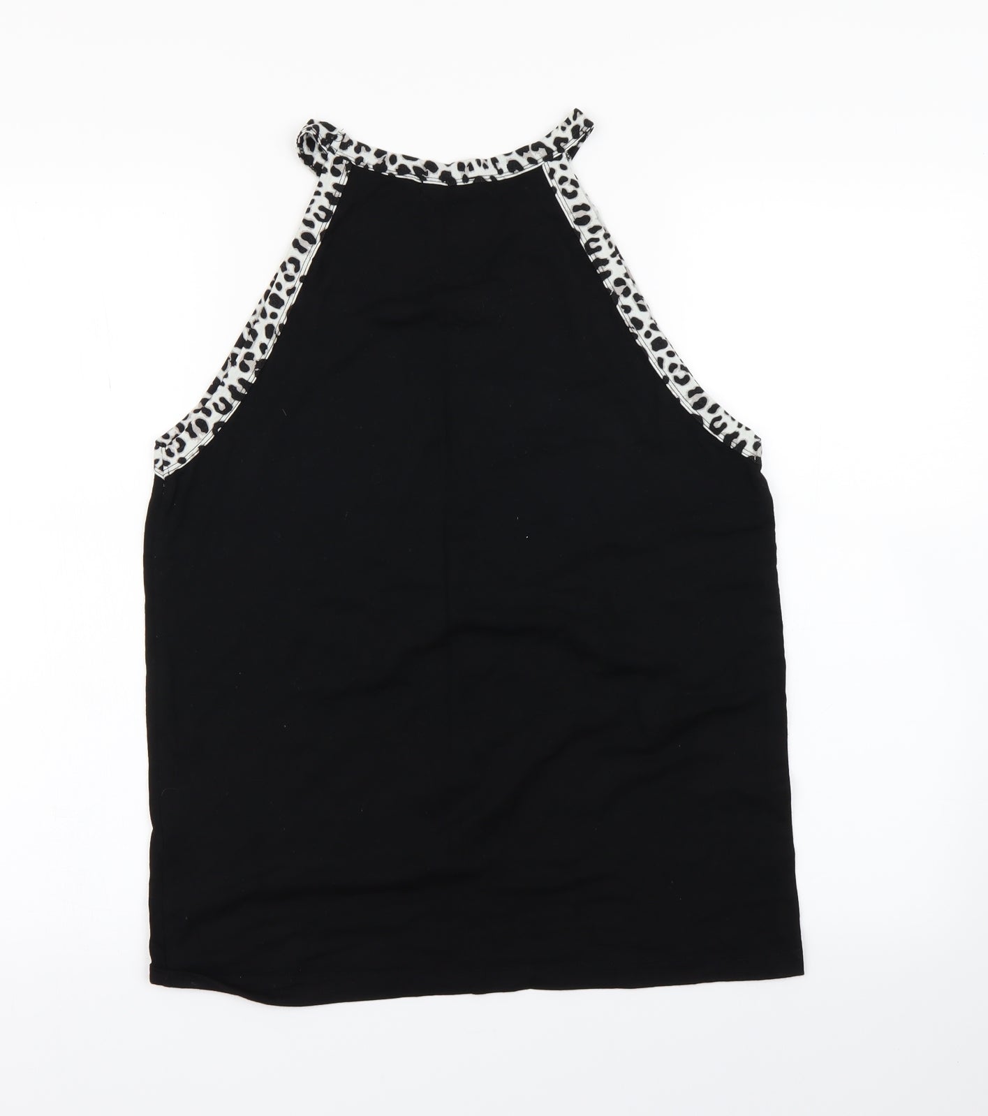 Select Womens Black Animal Print  Basic Tank Size 16