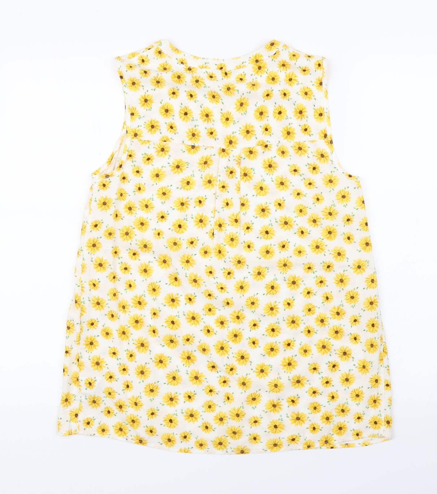 F&F Womens White Floral  Basic T-Shirt Size 8  - SUNFLOWER