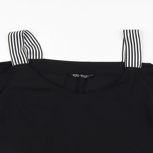 selcet Womens Black Striped  Basic Blouse Size 14