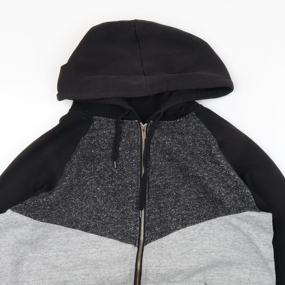 peacock Mens Black Striped  Full Zip Hoodie Size L