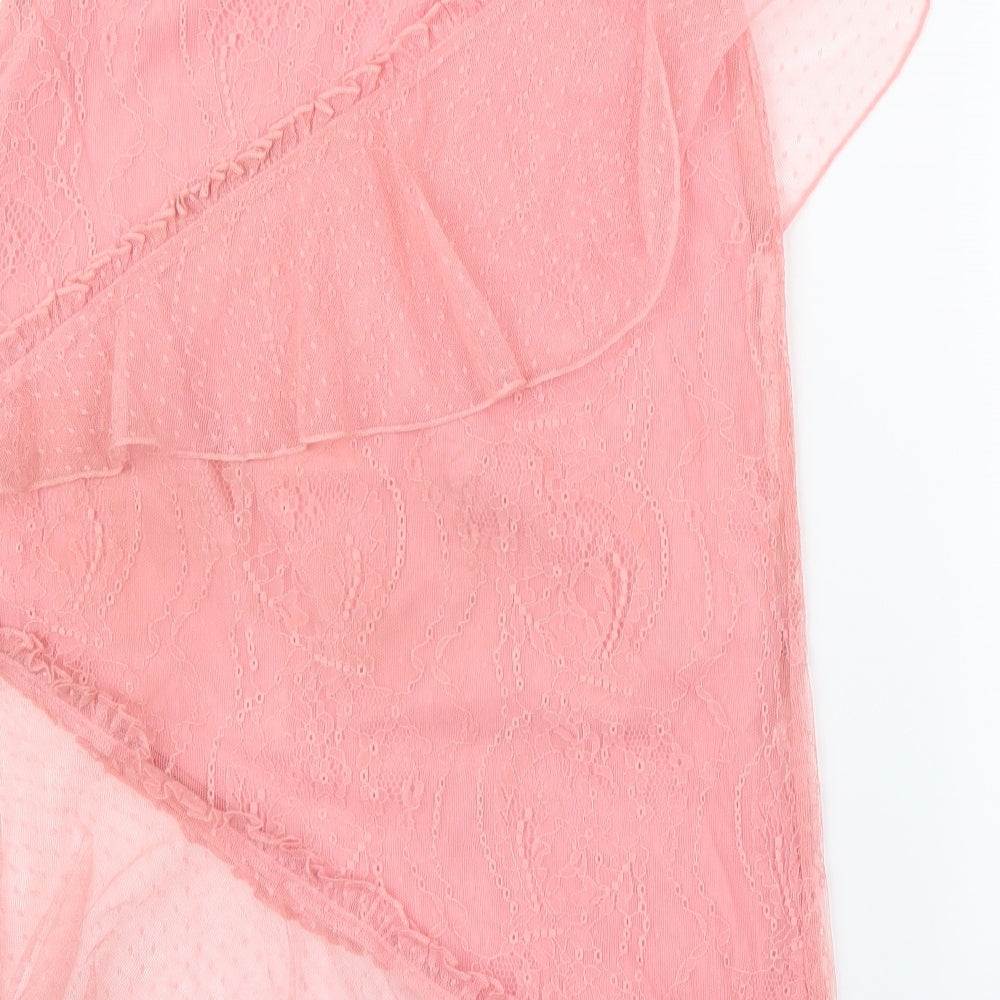 Topshop Womens Pink Polka Dot  Straight & Pencil  Size 10