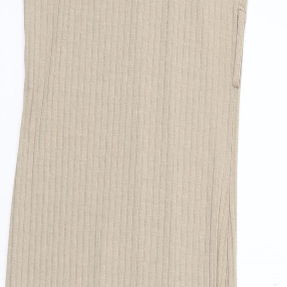 MISS GUIDED Womens Brown Striped  Maxi    - no belt