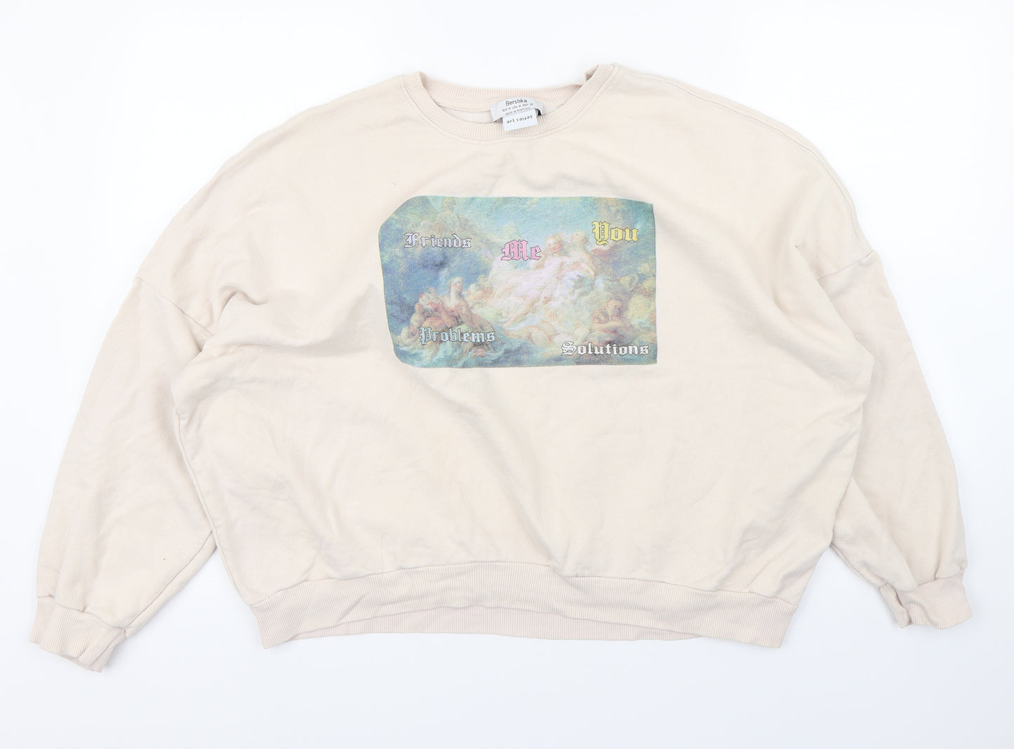 Bershka Womens Pink   Pullover Sweatshirt Size M  - CLOUDS