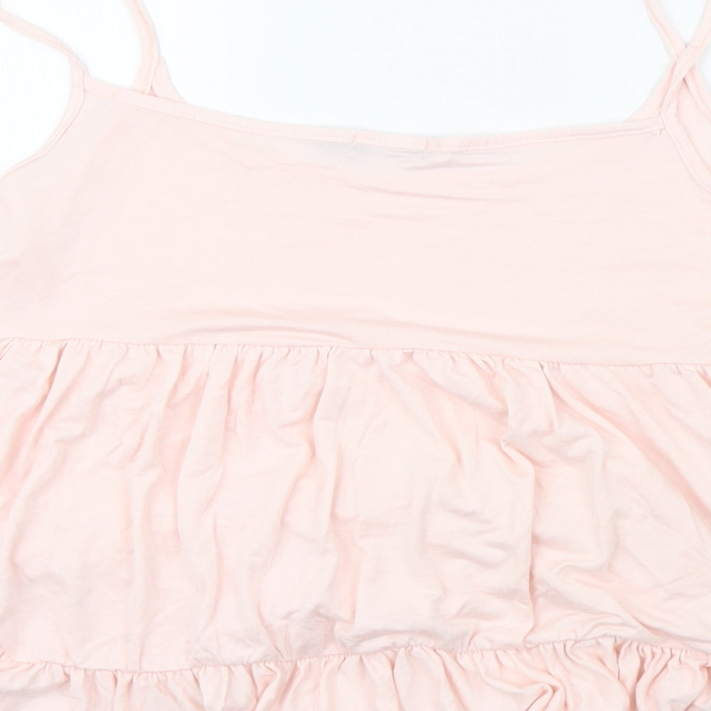 Boohoo Womens Pink   Cropped T-Shirt Size 14