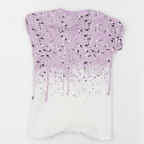 NEXT Girls Purple   Babygrow One-Piece Size 6-9 Months  - drips