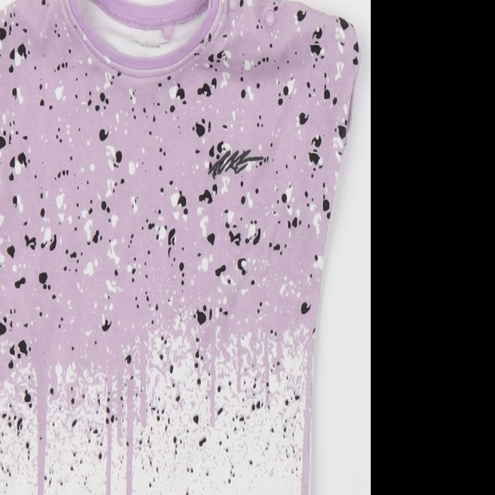 NEXT Girls Purple   Babygrow One-Piece Size 6-9 Months  - drips