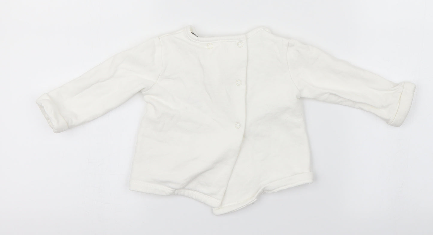 River Island  White   Basic T-Shirt Size 6-9 Months  - rainbow