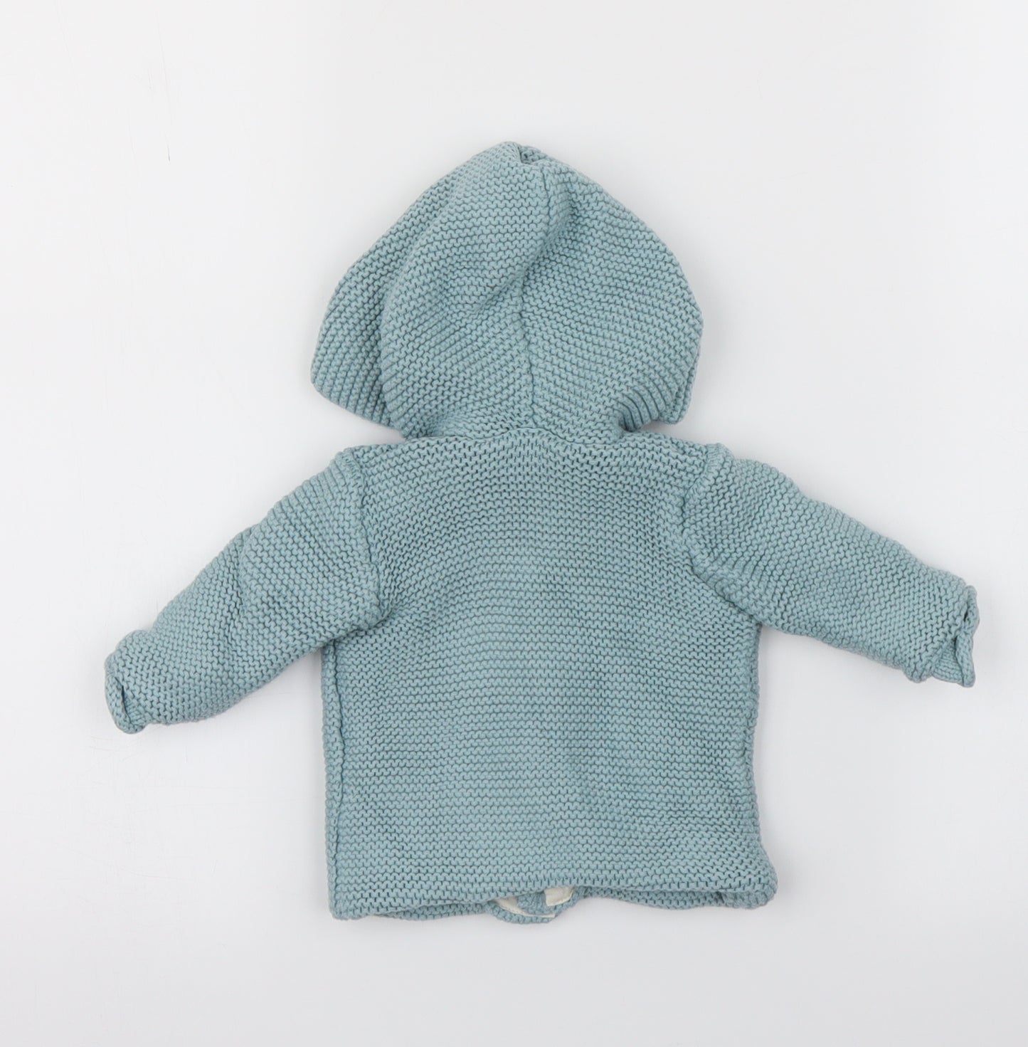George  Blue   Jacket Coatigan Size 0-3 Months  - Ear Hood