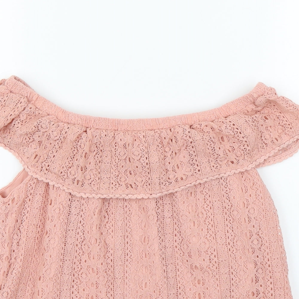 Primark Girls Pink Floral  Basic Blouse Size 10-11 Years