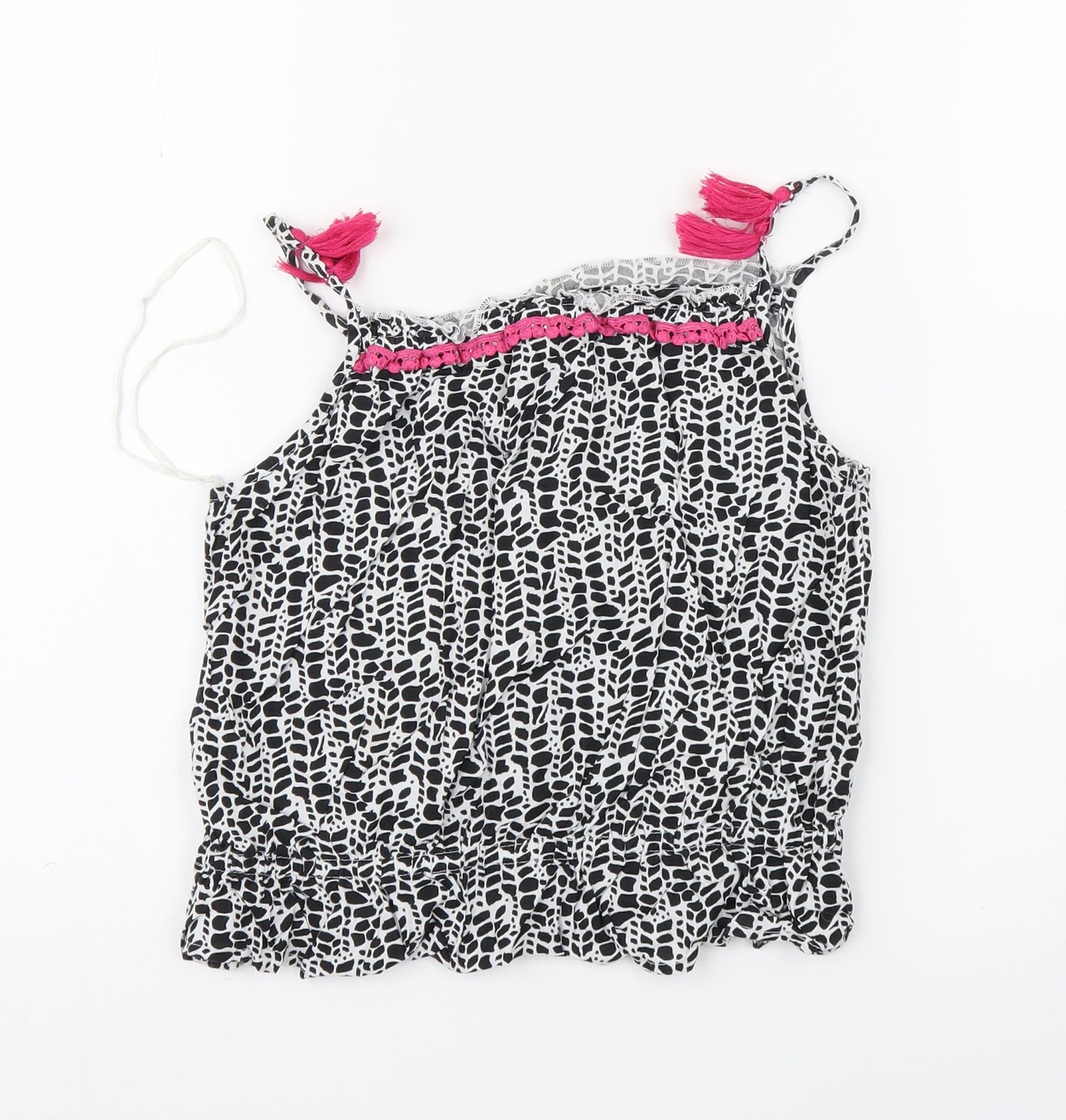 George Girls White Polka Dot  Basic T-Shirt Size 9-10 Years