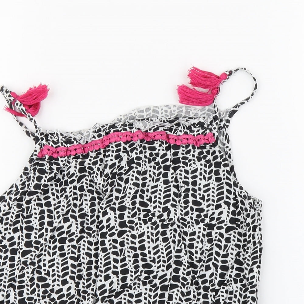 George Girls White Polka Dot  Basic T-Shirt Size 9-10 Years