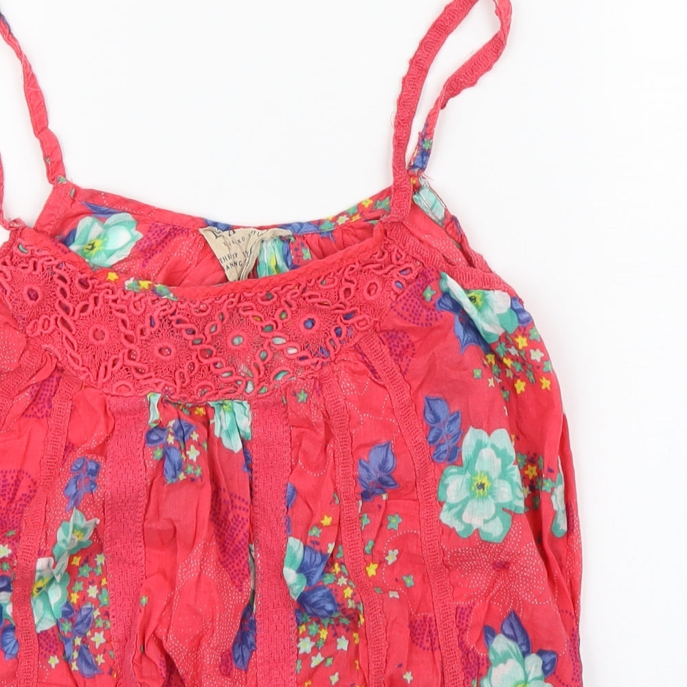 H&M Womens Pink Floral  Basic Blouse Size 10