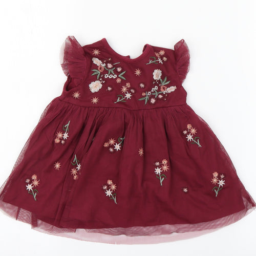 F&F  Purple Floral  A-Line  Size 3-6 Months
